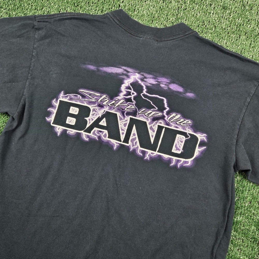 Vintage 2002 Grunge Lightning Marching Band TShirt Anvil Purple Lightning M